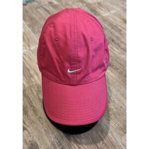Vintage Women's Nike Hat Cap Strap Back Pink White Swoosh Running OSFA